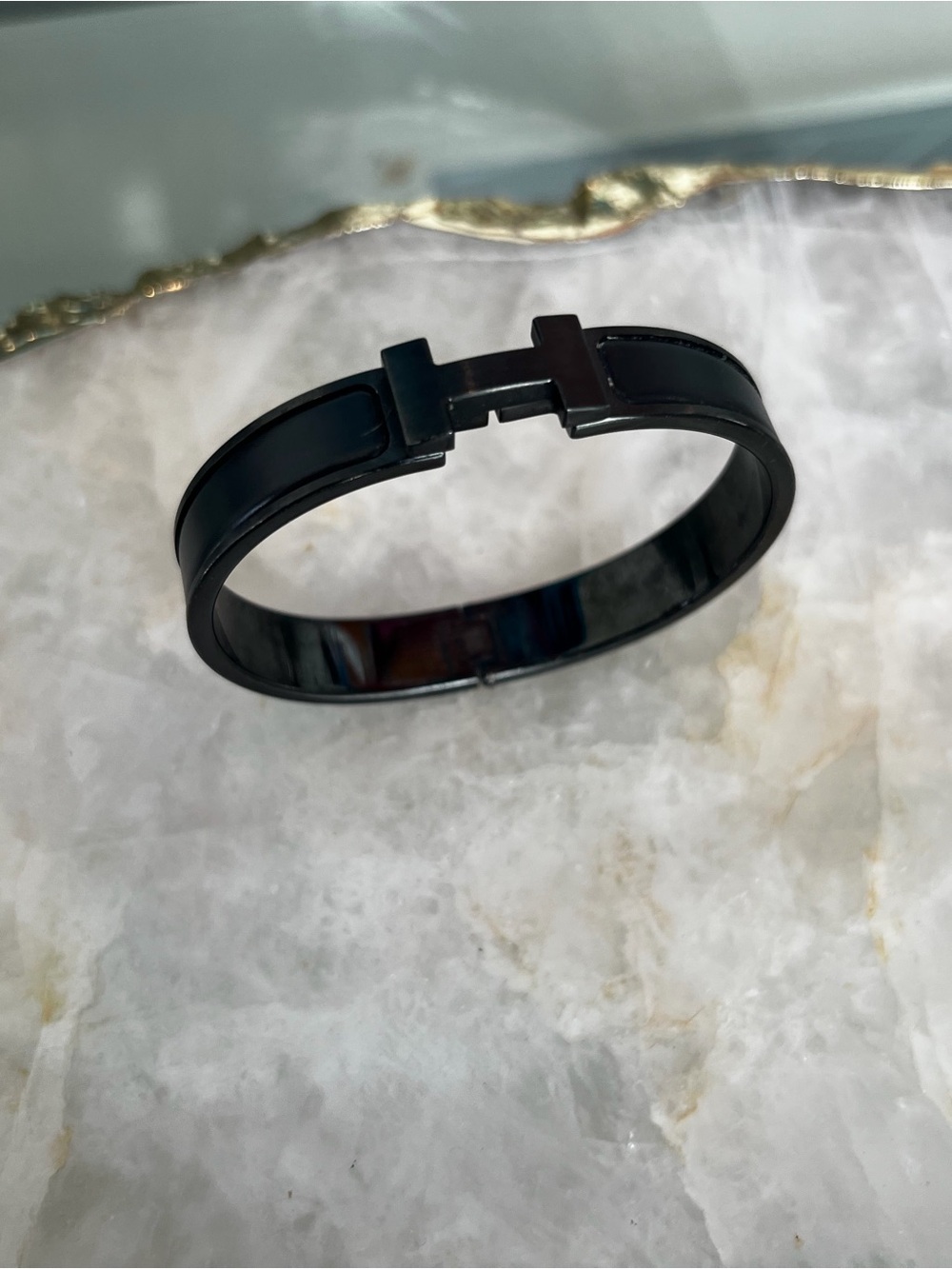 Hermes Black H Bracelet for Men